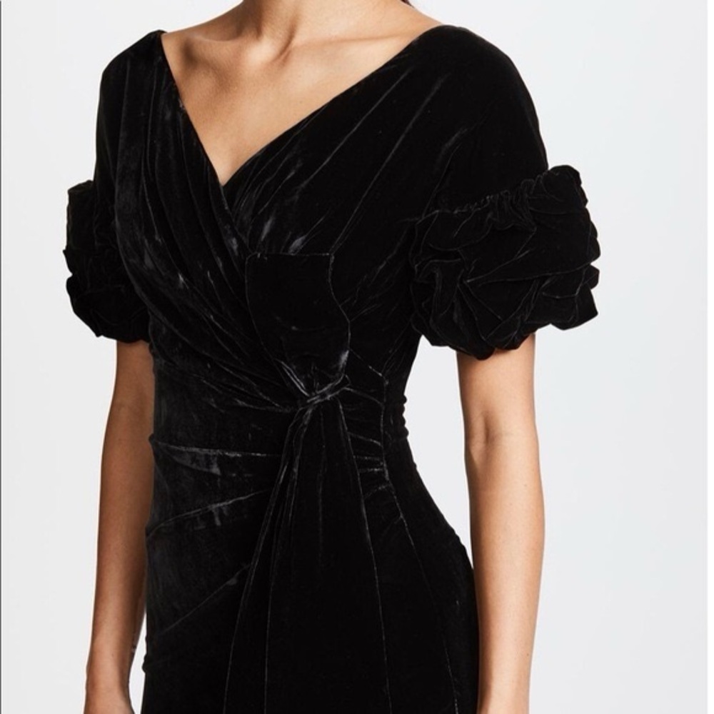 Free People Silk Blend Velvet Wrap Dress - Picture 4 of 13